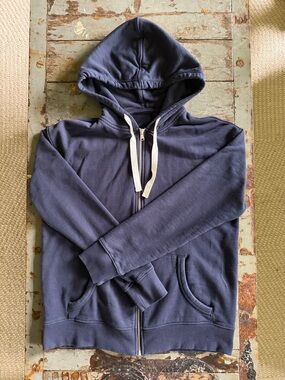 MMAO Monoprix Thick Men's Navy Full-Zip Hoodie with Drawstring